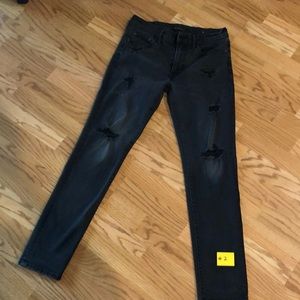 American Eagle mens 29x30 distressed black jeans